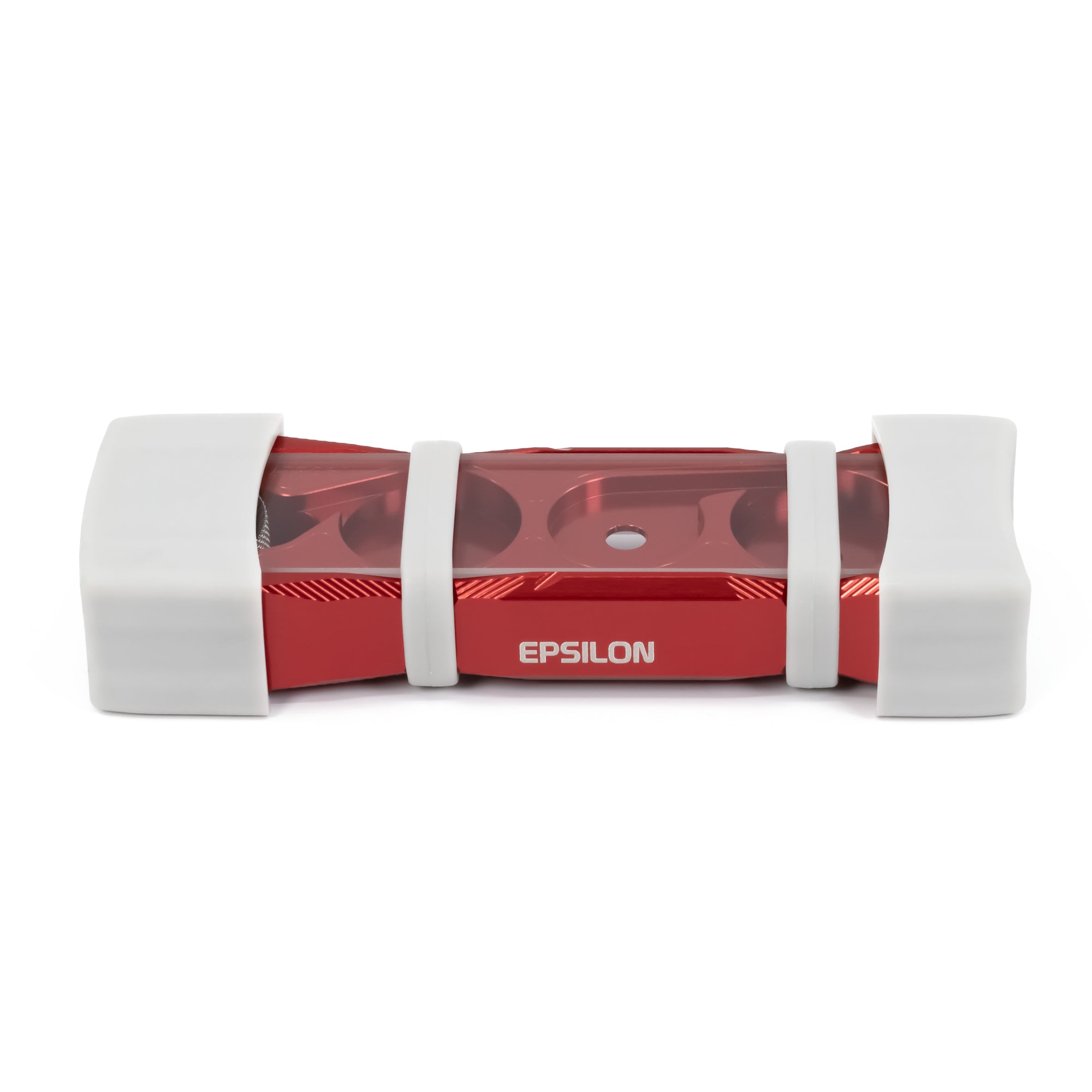 Red Epsilon Chillum left with silicone end caps